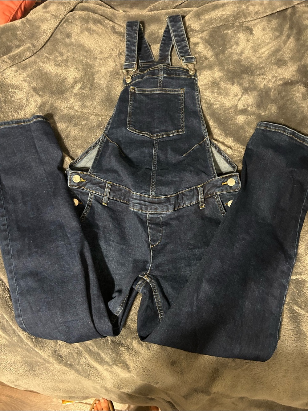 Gap Dark Wash Denim Maternity Overalls for Women - Classic Style